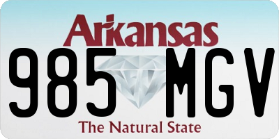 AR license plate 985MGV
