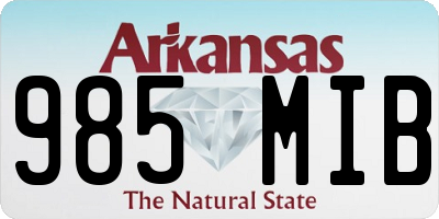 AR license plate 985MIB