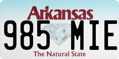 AR license plate 985MIE