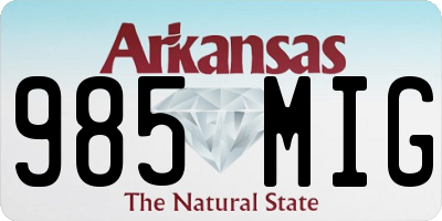 AR license plate 985MIG
