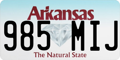 AR license plate 985MIJ