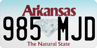 AR license plate 985MJD