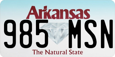 AR license plate 985MSN