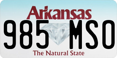 AR license plate 985MSO
