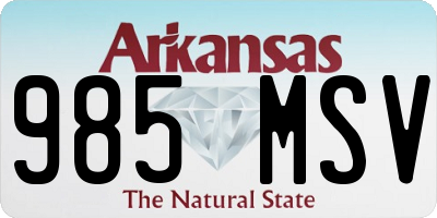 AR license plate 985MSV