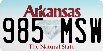 AR license plate 985MSW