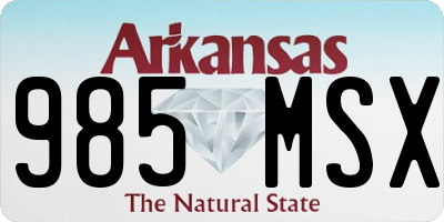 AR license plate 985MSX