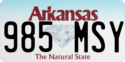 AR license plate 985MSY