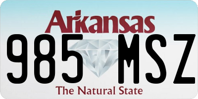 AR license plate 985MSZ