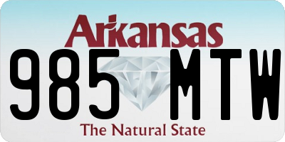 AR license plate 985MTW