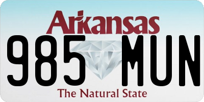 AR license plate 985MUN
