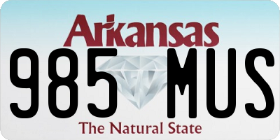AR license plate 985MUS