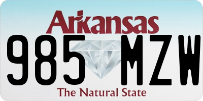AR license plate 985MZW