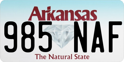 AR license plate 985NAF
