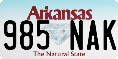 AR license plate 985NAK