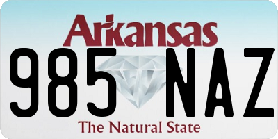 AR license plate 985NAZ