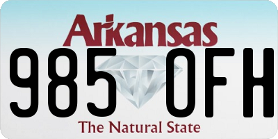AR license plate 985OFH