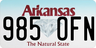 AR license plate 985OFN