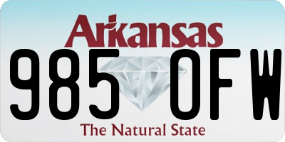 AR license plate 985OFW