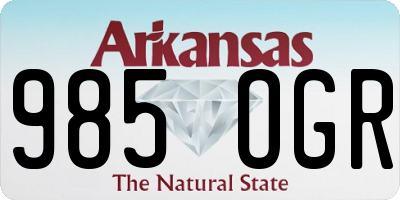 AR license plate 985OGR