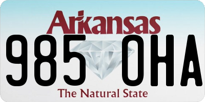 AR license plate 985OHA