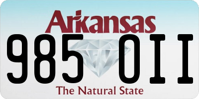 AR license plate 985OII