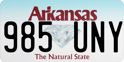 AR license plate 985UNY