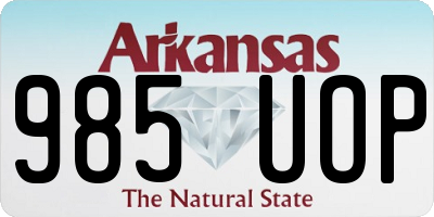 AR license plate 985UOP