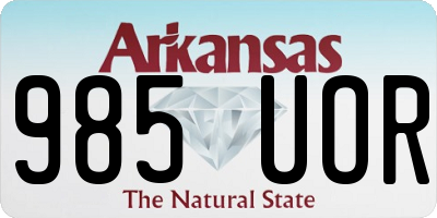 AR license plate 985UOR