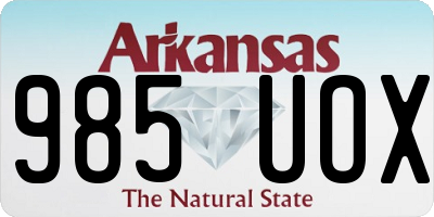 AR license plate 985UOX