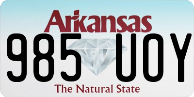 AR license plate 985UOY