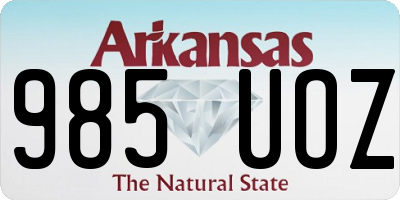 AR license plate 985UOZ