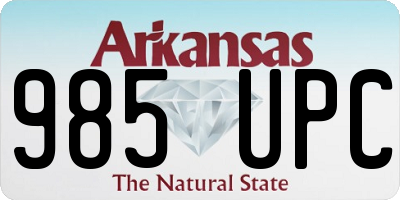 AR license plate 985UPC