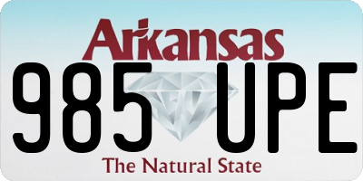 AR license plate 985UPE