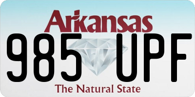 AR license plate 985UPF