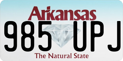 AR license plate 985UPJ