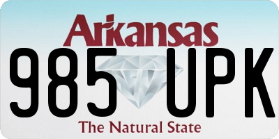 AR license plate 985UPK
