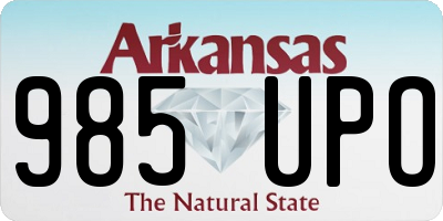 AR license plate 985UPO