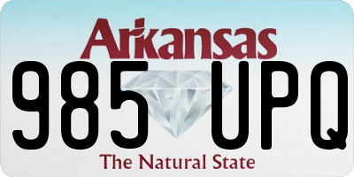 AR license plate 985UPQ