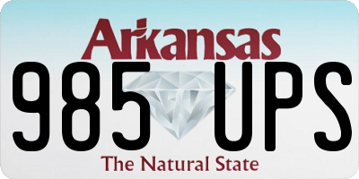 AR license plate 985UPS
