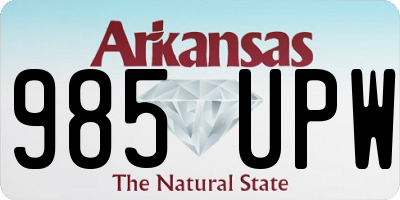 AR license plate 985UPW