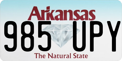 AR license plate 985UPY