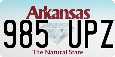 AR license plate 985UPZ