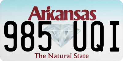 AR license plate 985UQI