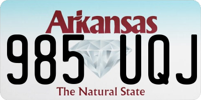 AR license plate 985UQJ