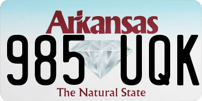 AR license plate 985UQK