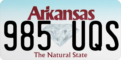 AR license plate 985UQS