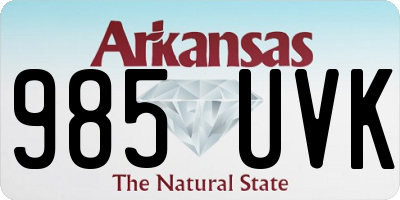 AR license plate 985UVK