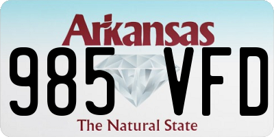 AR license plate 985VFD