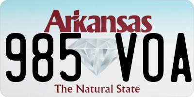 AR license plate 985VOA
